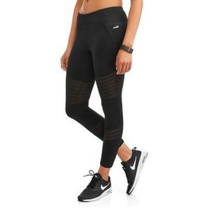 Avia Black Leggings With Stripped Mesh 